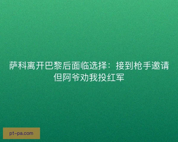 萨科离开巴黎后面临选择：接到枪手邀请但阿爷劝我投红军