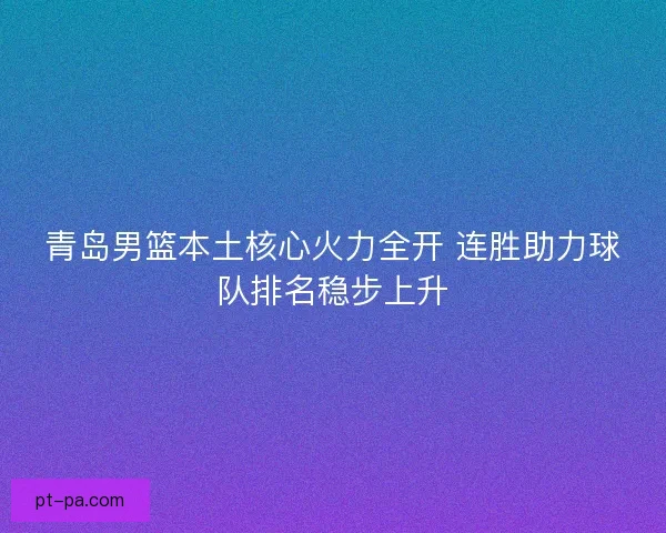 青岛男篮本土核心火力全开 连胜助力球队排名稳步上升