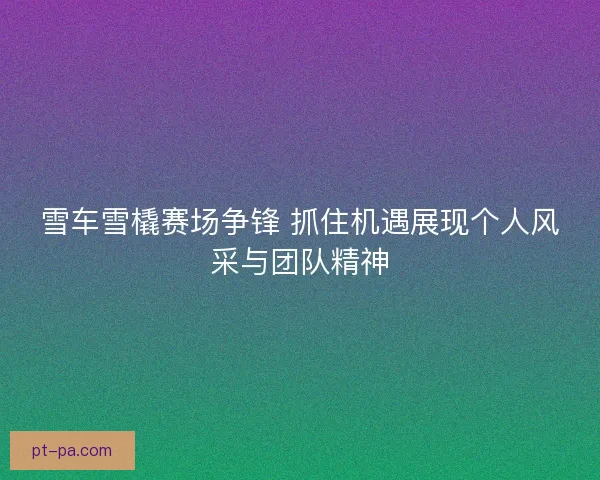 雪车雪橇赛场争锋 抓住机遇展现个人风采与团队精神
