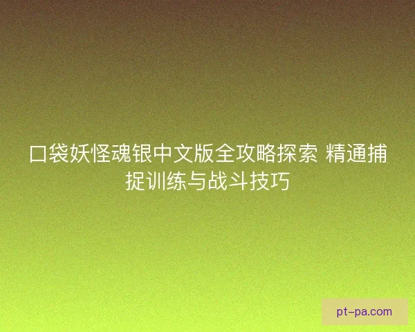口袋妖怪魂银中文版全攻略探索 精通捕捉训练与战斗技巧