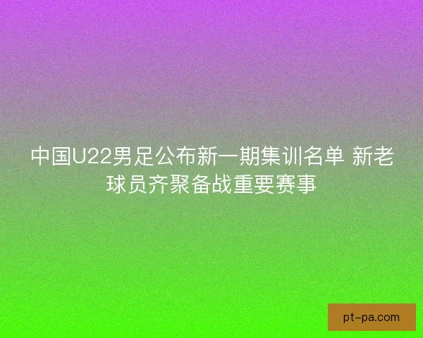 中国U22男足公布新一期集训名单 新老球员齐聚备战重要赛事