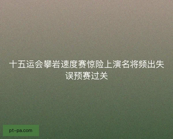十五运会攀岩速度赛惊险上演名将频出失误预赛过关